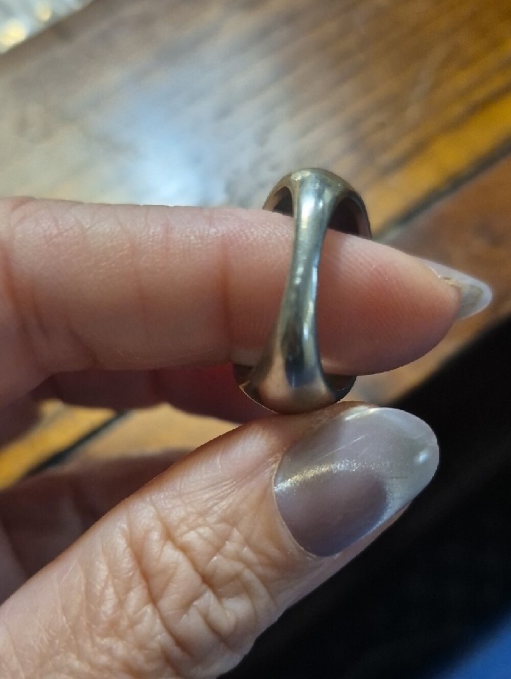 Silver Dome Ring Sz 8 - Picture 6 of 6